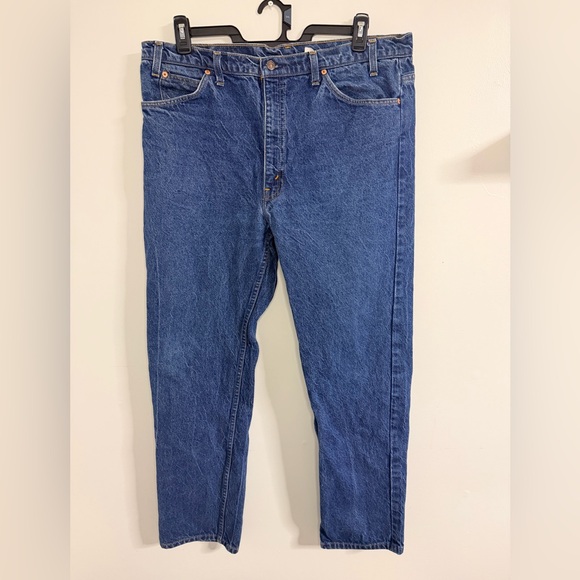 Levi’s 505 Vintage Orange Tab Black Batwing Made USA Jeans 40x32
